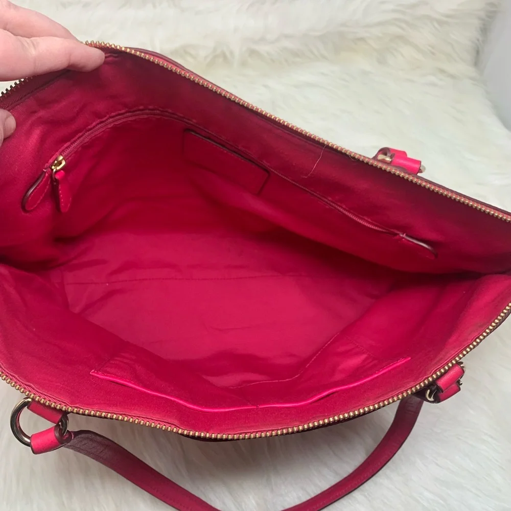 Coach Hot Pink Leather Tote Bag - Picture 5 of 15